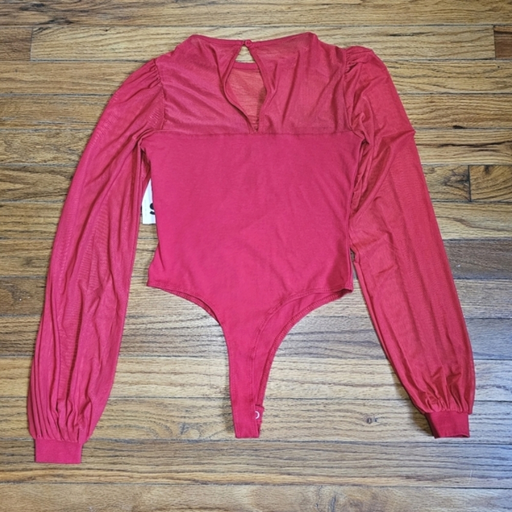 Red Mesh Bodysuit - Picture 8 of 8